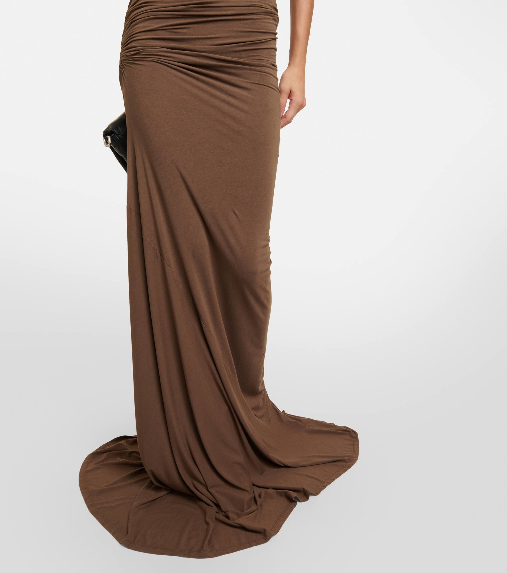 Draped one-shoulder jersey gown - 5