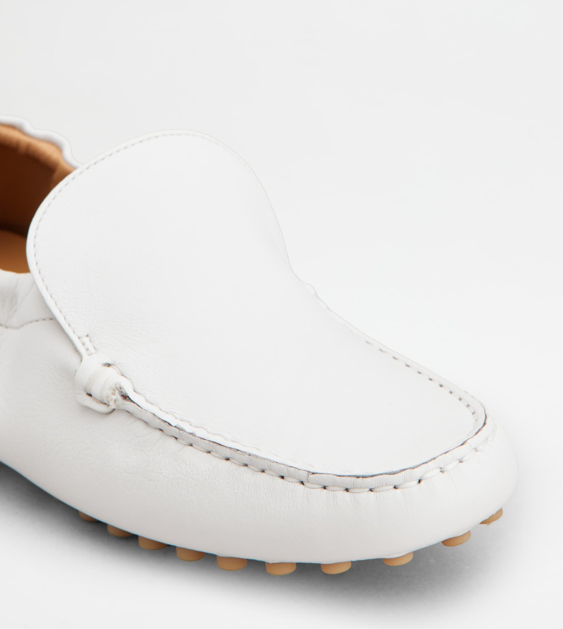 GOMMINO DRIVING SHOES IN LEATHER - WHITE - 6