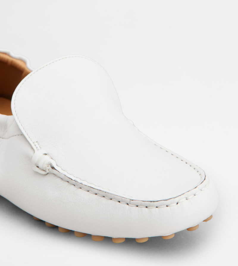 GOMMINO DRIVING SHOES IN LEATHER - WHITE 6