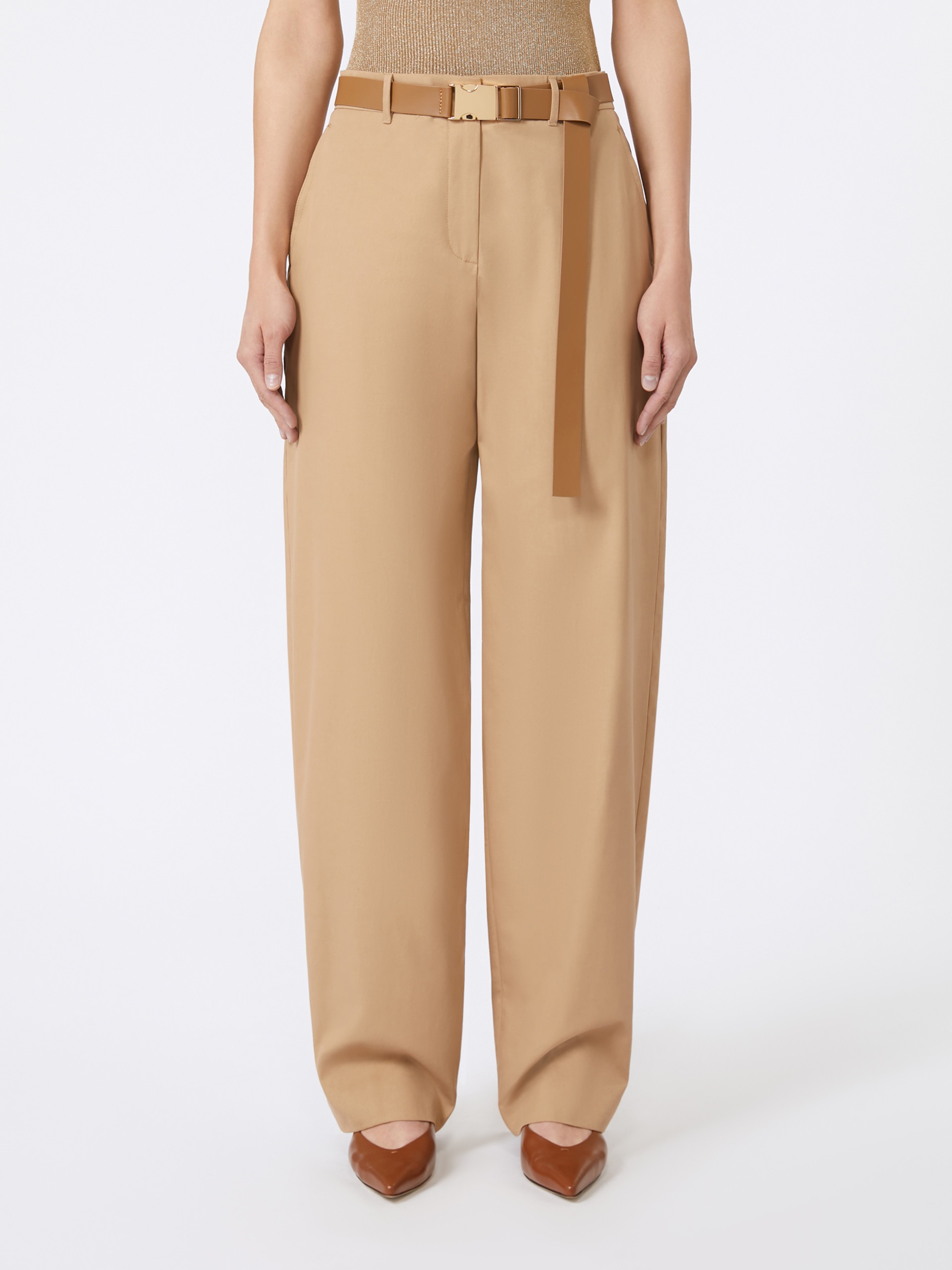 BLEU Cotton twill trousers - 3