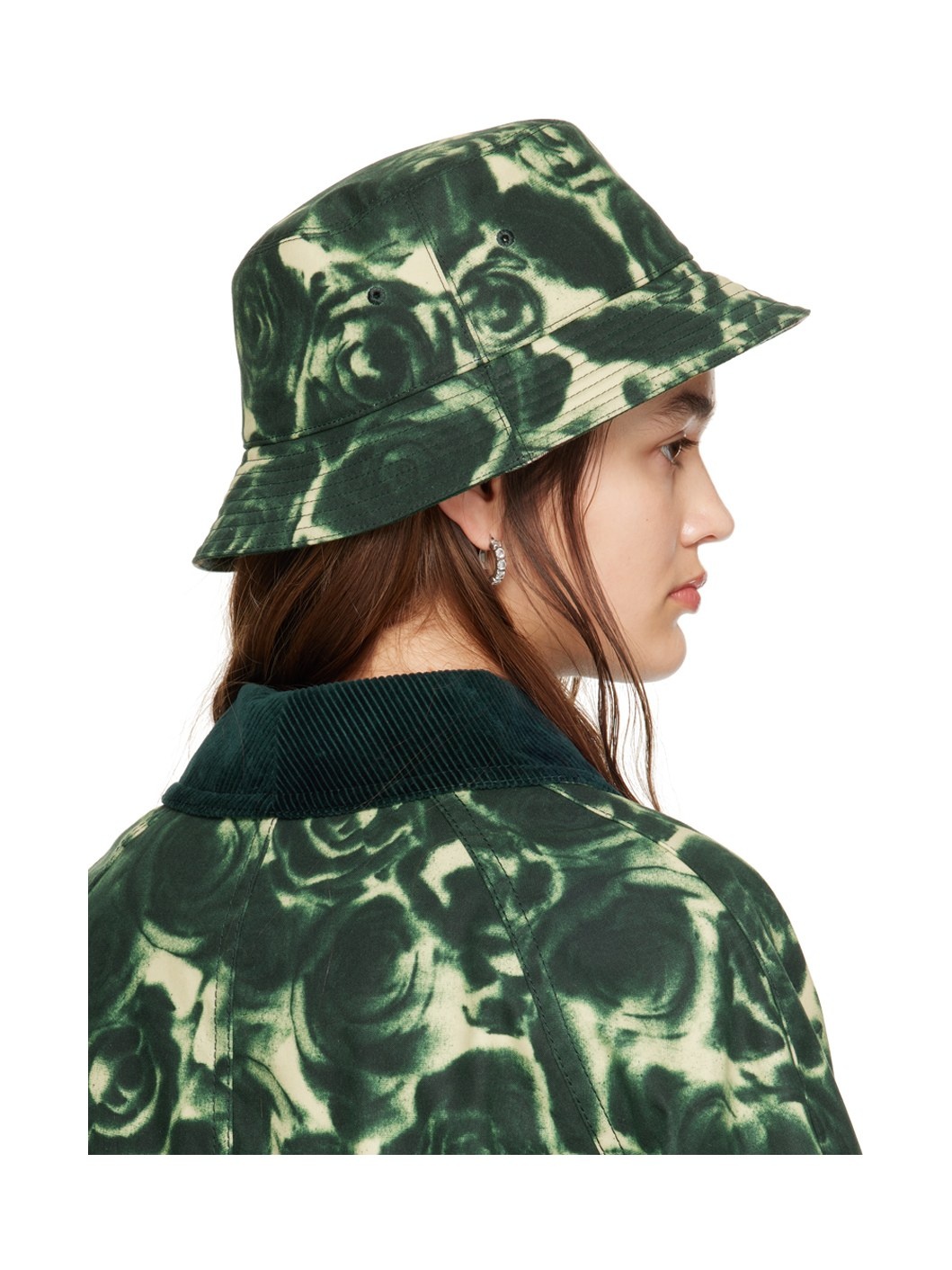 Green Rose Waxed Cotton Bucket Hat - 3