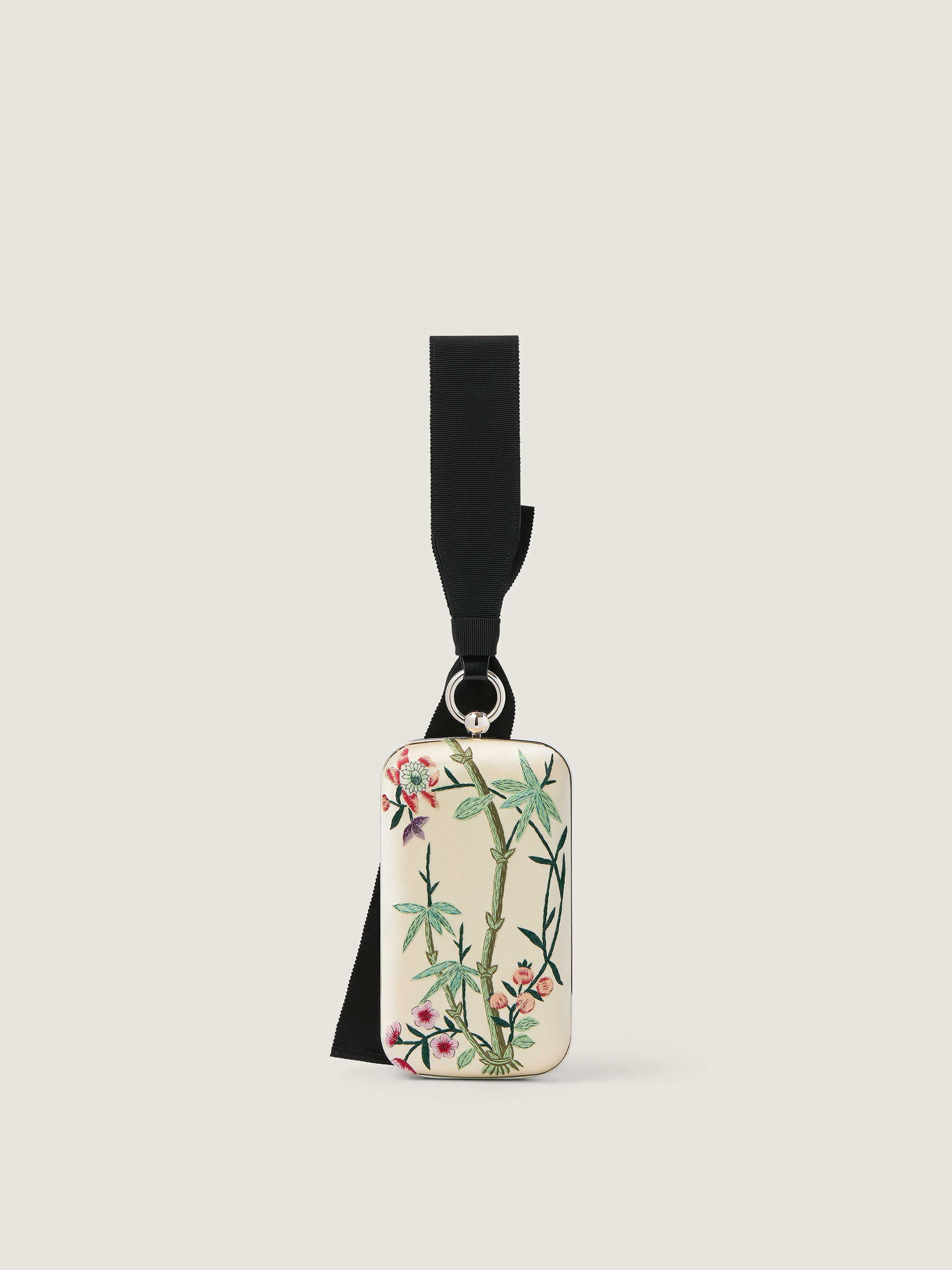 EVENING CLUTCH WITH FLORAL EMBROIDERIES AND BOW - 4