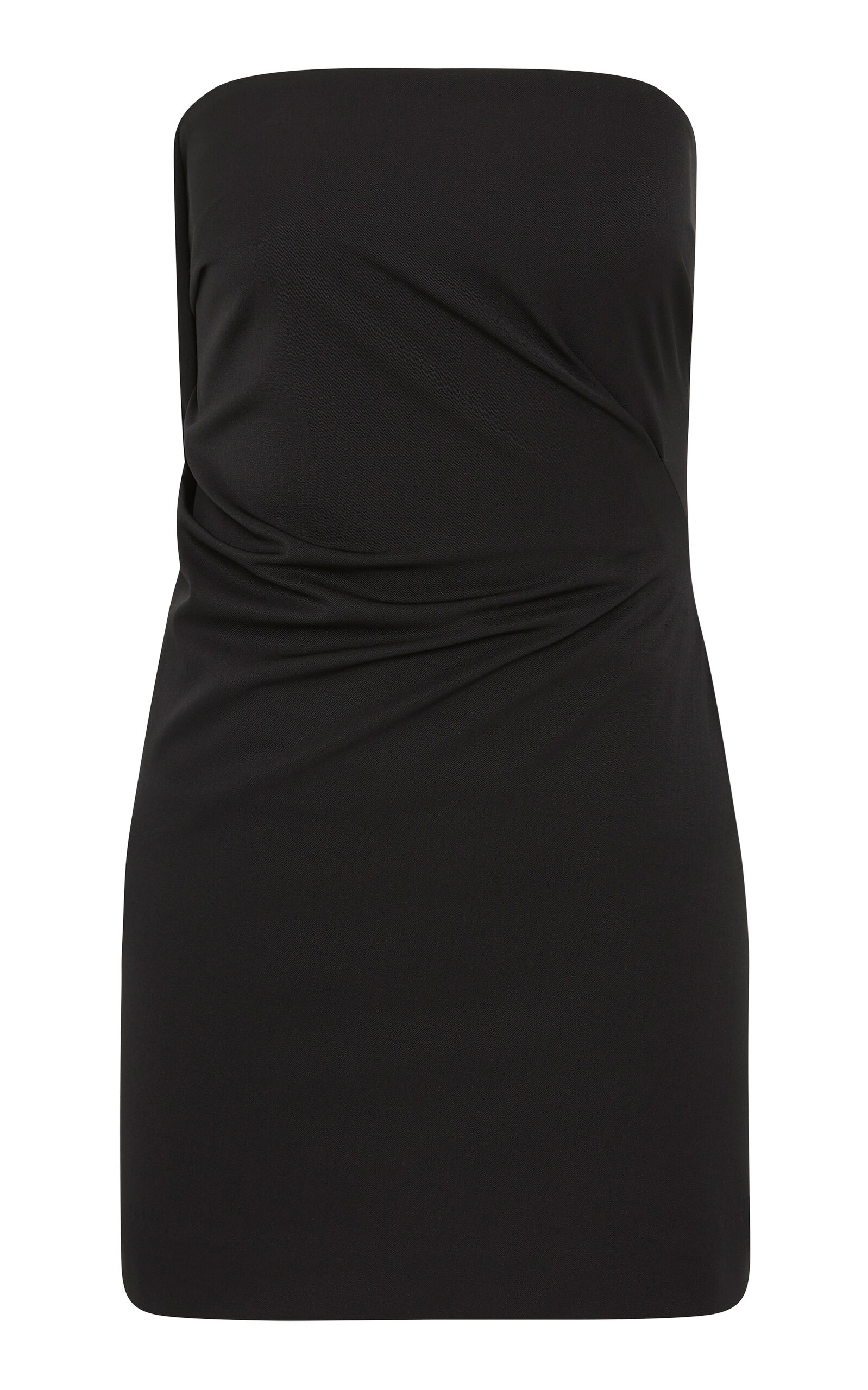 Draped Wool Mini Dress black - 1