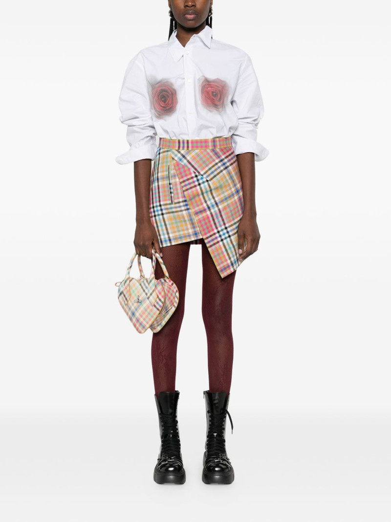 Vivienne Westwood Infinity plaid-pattern asymmetric skirt outlook