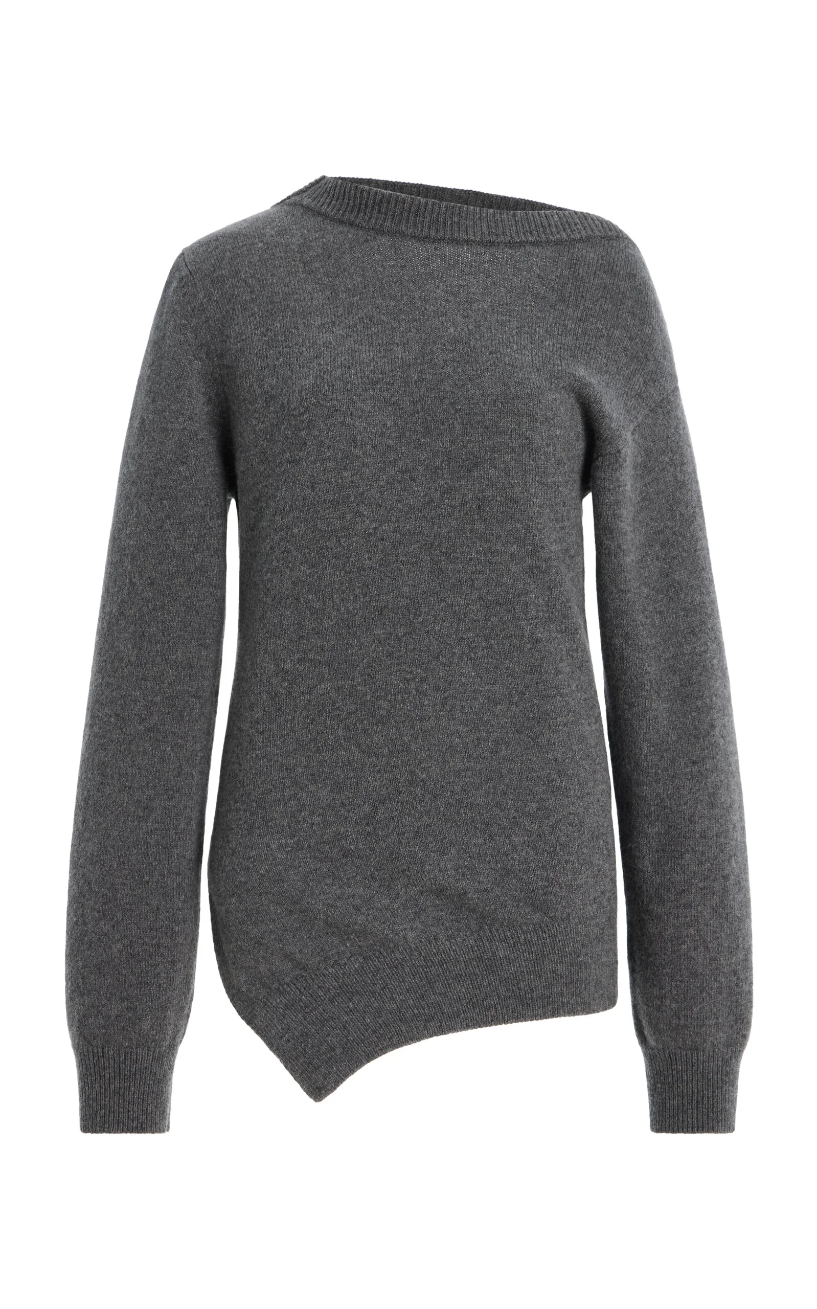 Two-Way Deconstructed Wool-Cashmere Sweater grey - 1