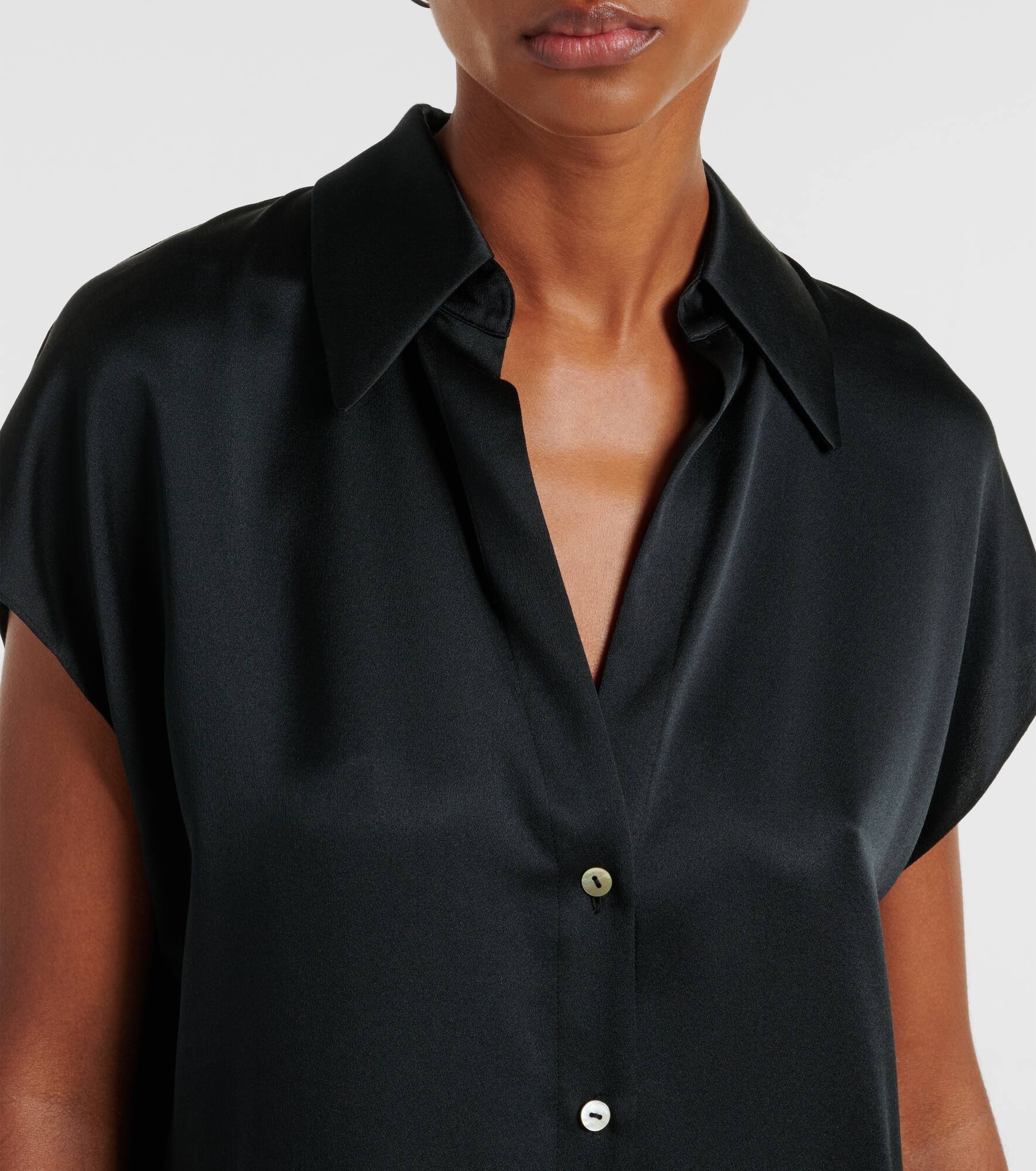 Ruched silk satin top - 4