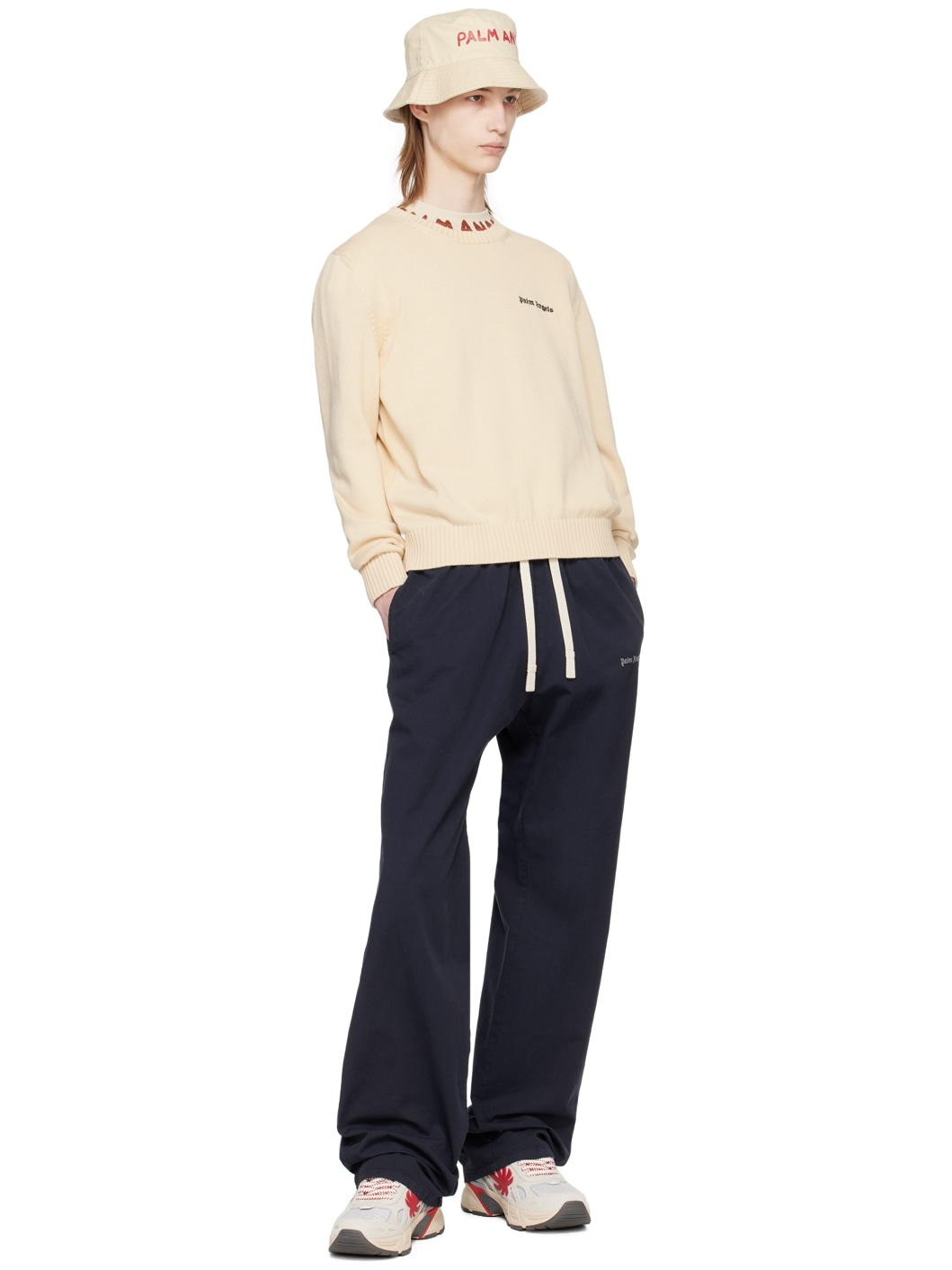 Navy Embroidered Sweatpants - 4
