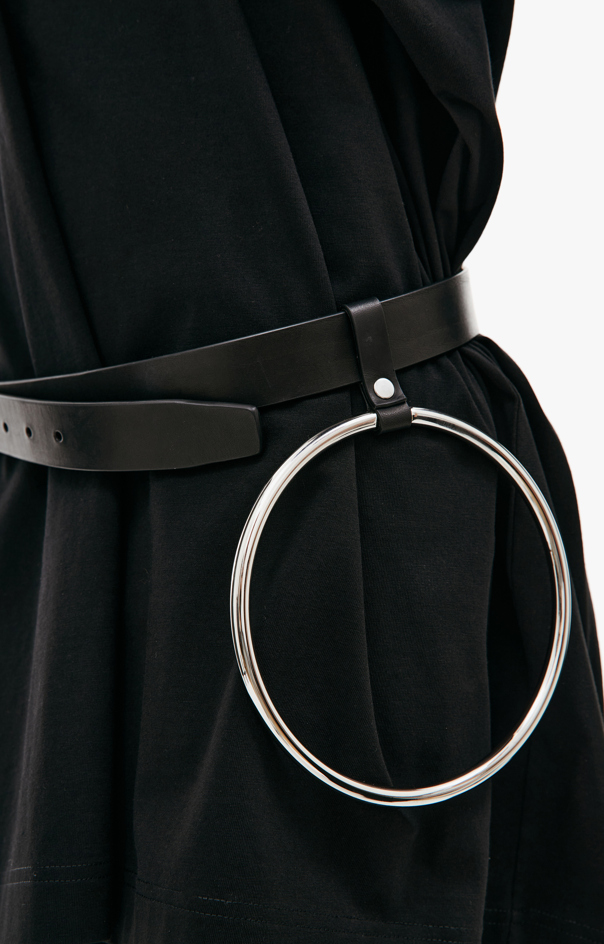 LEATHER BELT WITH METAL RING - 6
