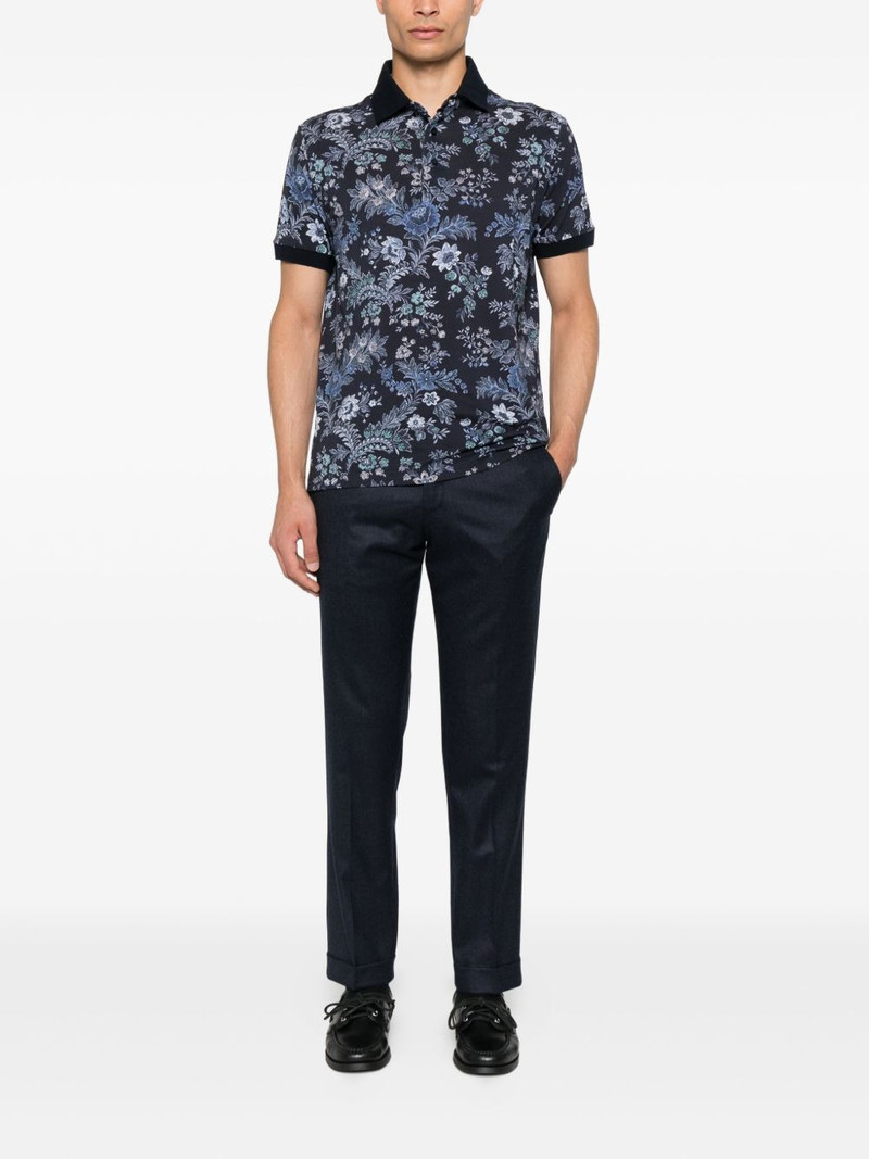 Etro floral-print polo shirt outlook