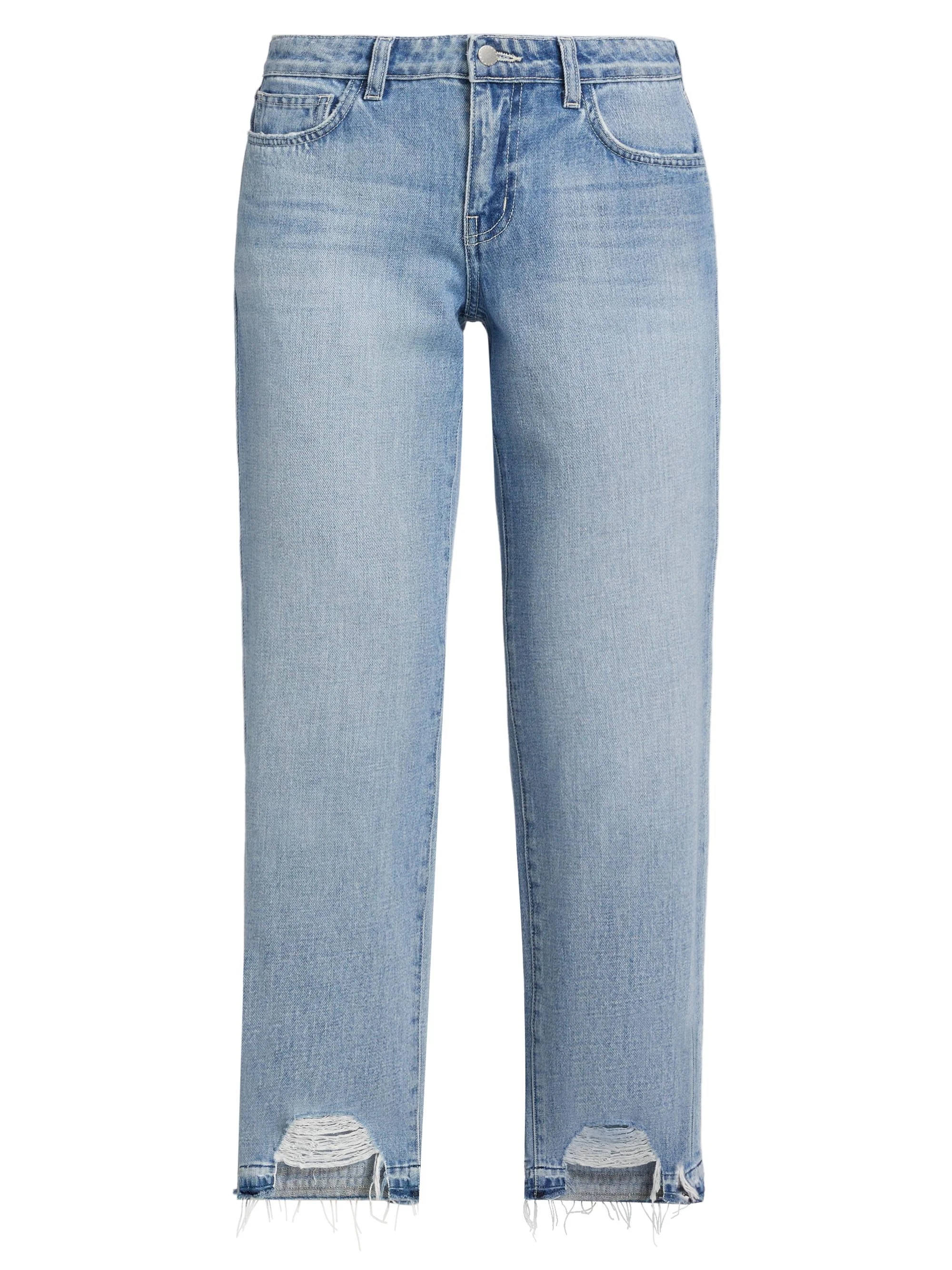 Women's Blaine Distressed Denim Low-Rise Stovepipe Crop Jeans - Albee - 1