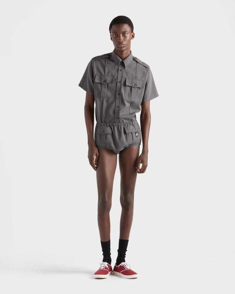 Prada Short-sleeved technical fabric shirt outlook