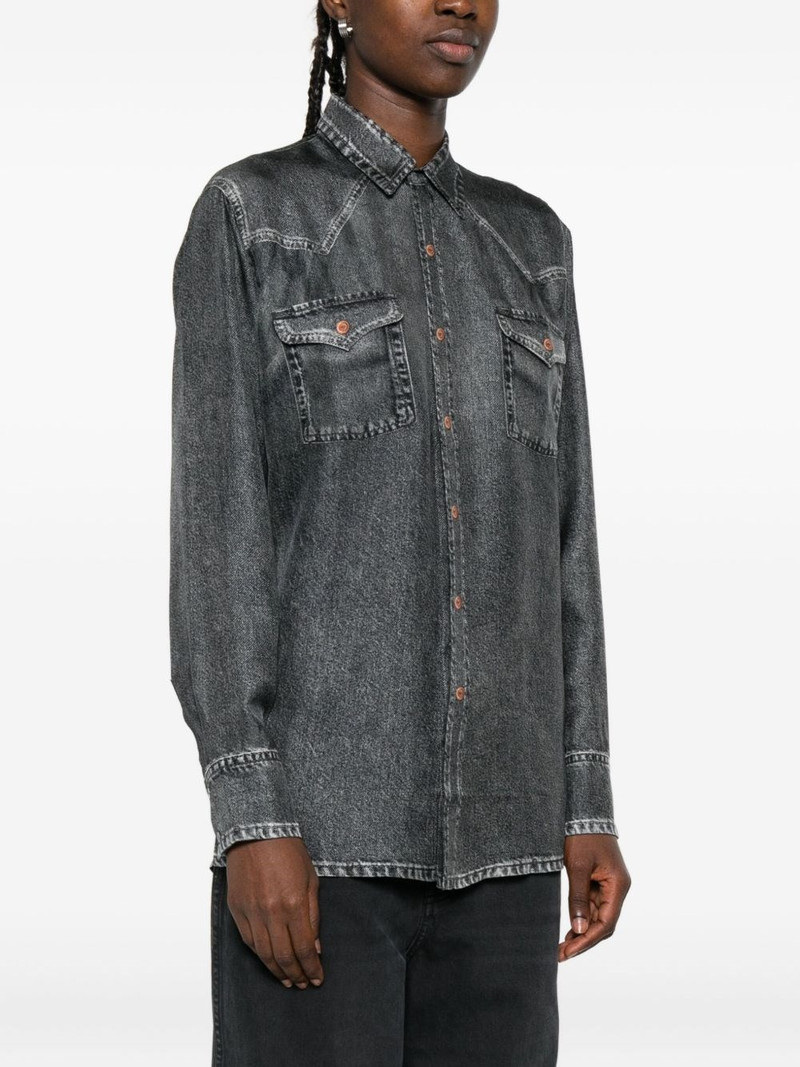 Pierre-Louis Mascia Denim print silk shirt outlook