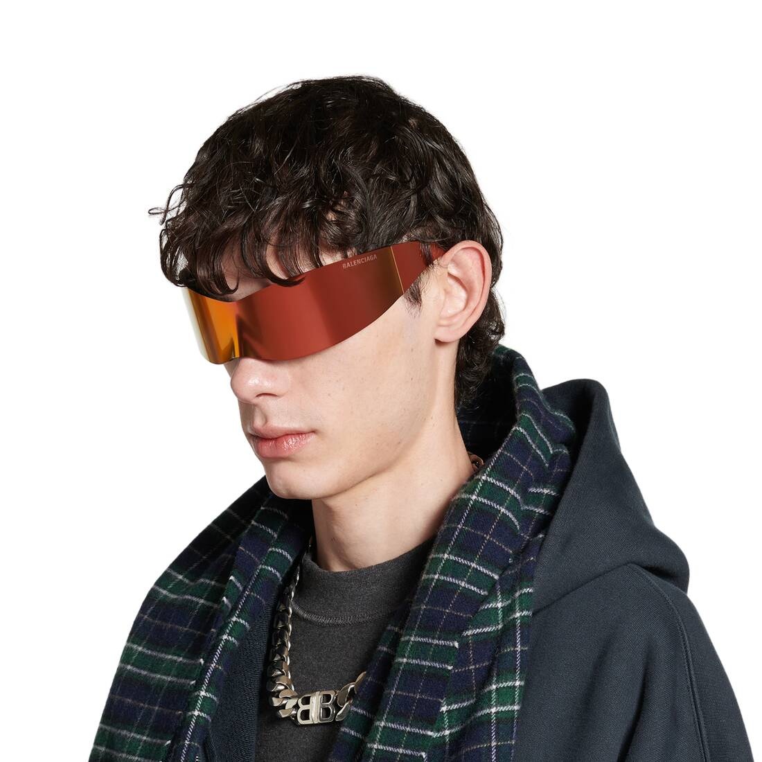 BALENCIAGA Panther Mask Sunglasses in Red | REVERSIBLE