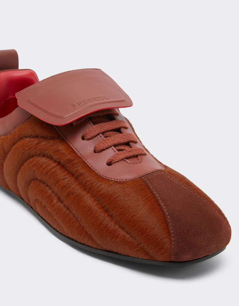 Running trainers in leather, suede and cowhide 7