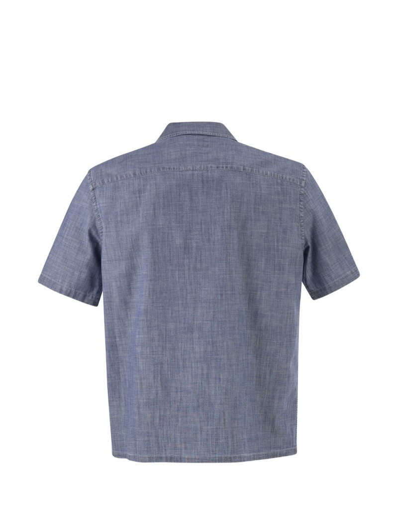 PESERICO chambray-effect short-sleeves shirt outlook