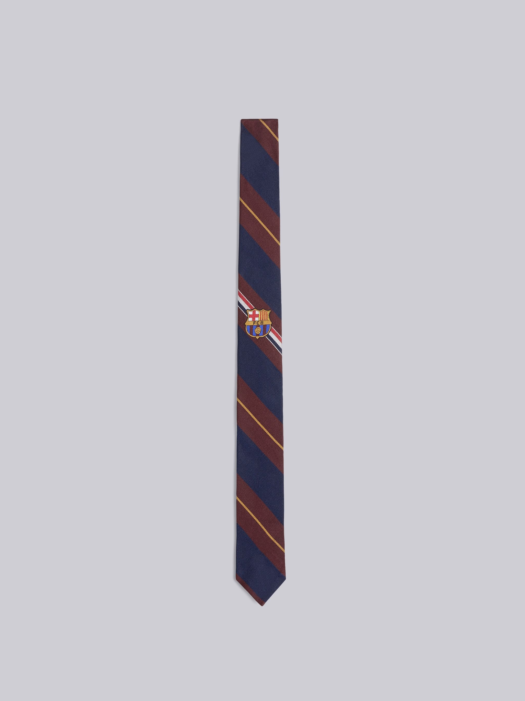 Multi-color Silk Jacquard FC Barcelona Stripe Jacquard Tie - 1