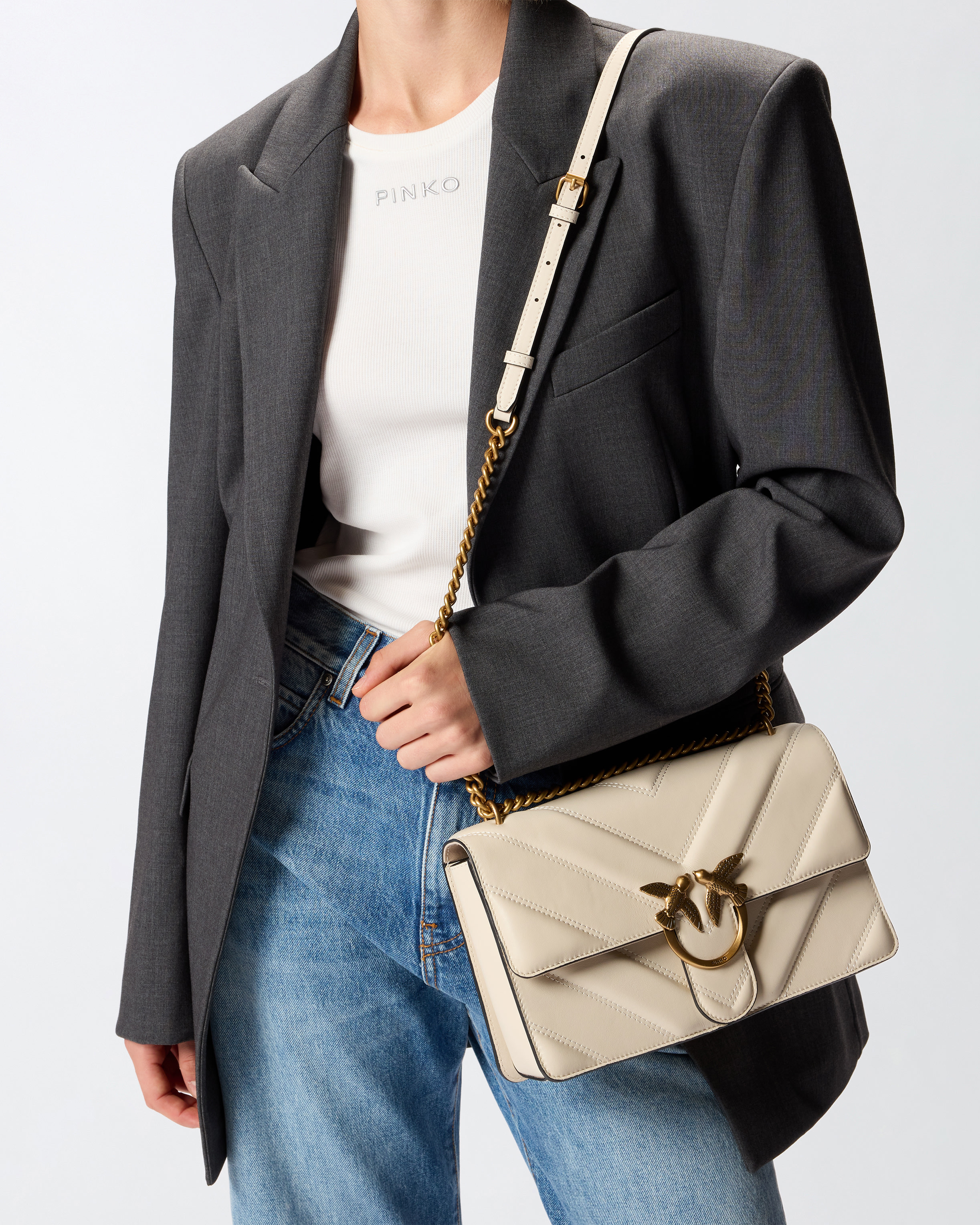 LOVE BAG QUILTED CROSSBODY BAG WITH CHEVRON MOTIF AND LOGO - 5