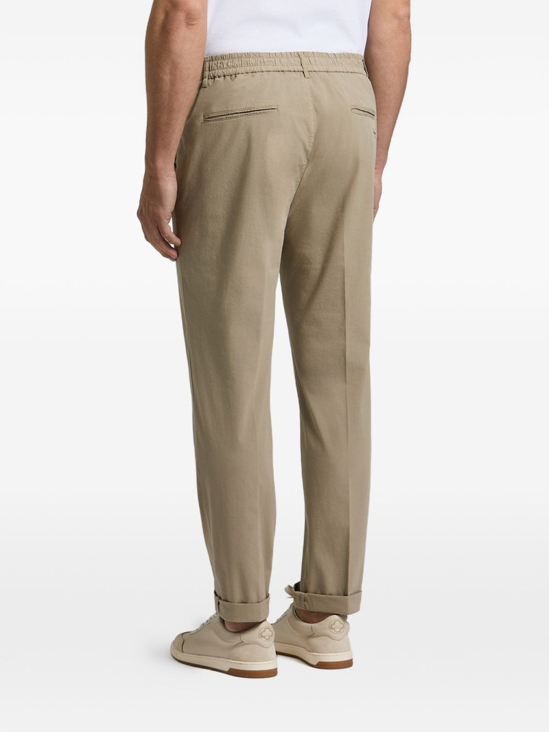 elasticated-waistband turn-up trousers 3