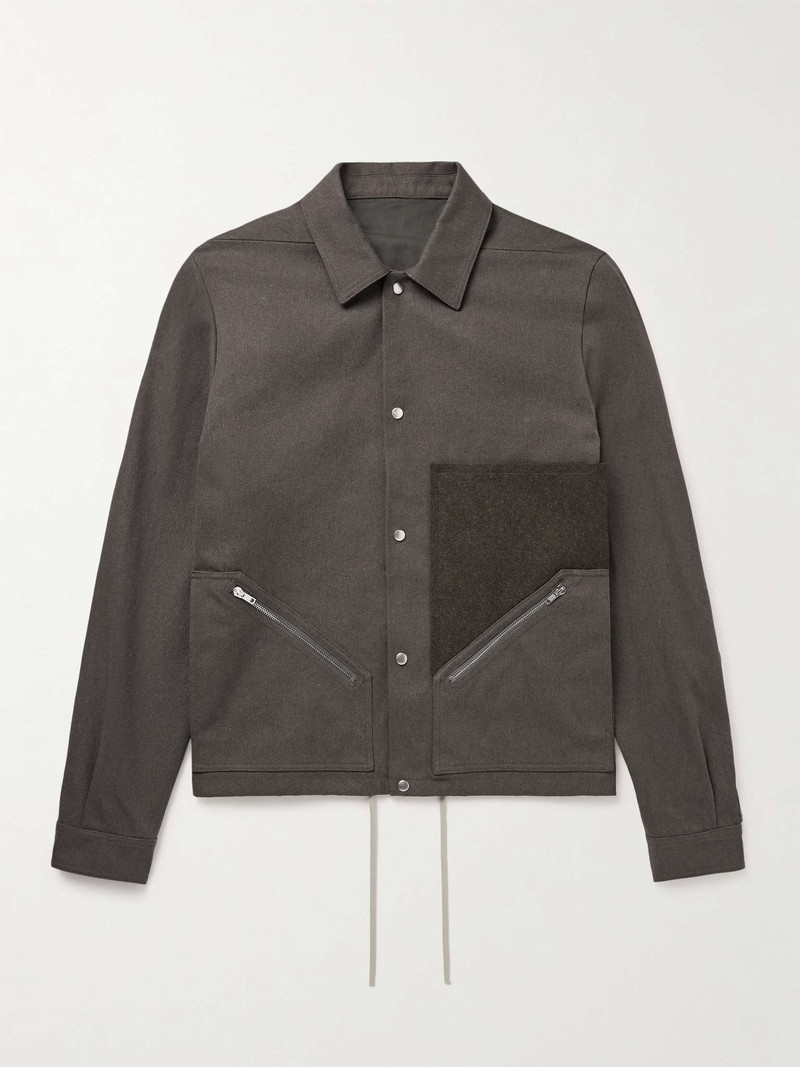Felt and Rubber-Trimmed Cotton-Drill Overshirt - 1