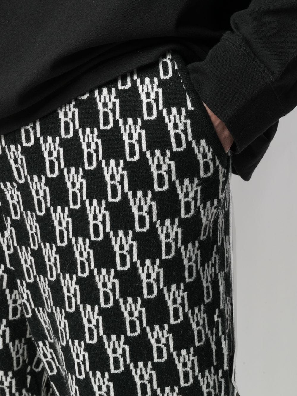 intarsia knit track trousers - 5