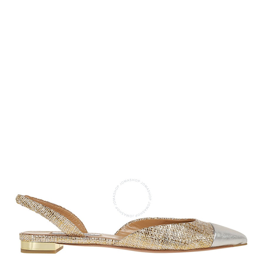 Aquazzura Milanese Laminated Leather Flats - 1