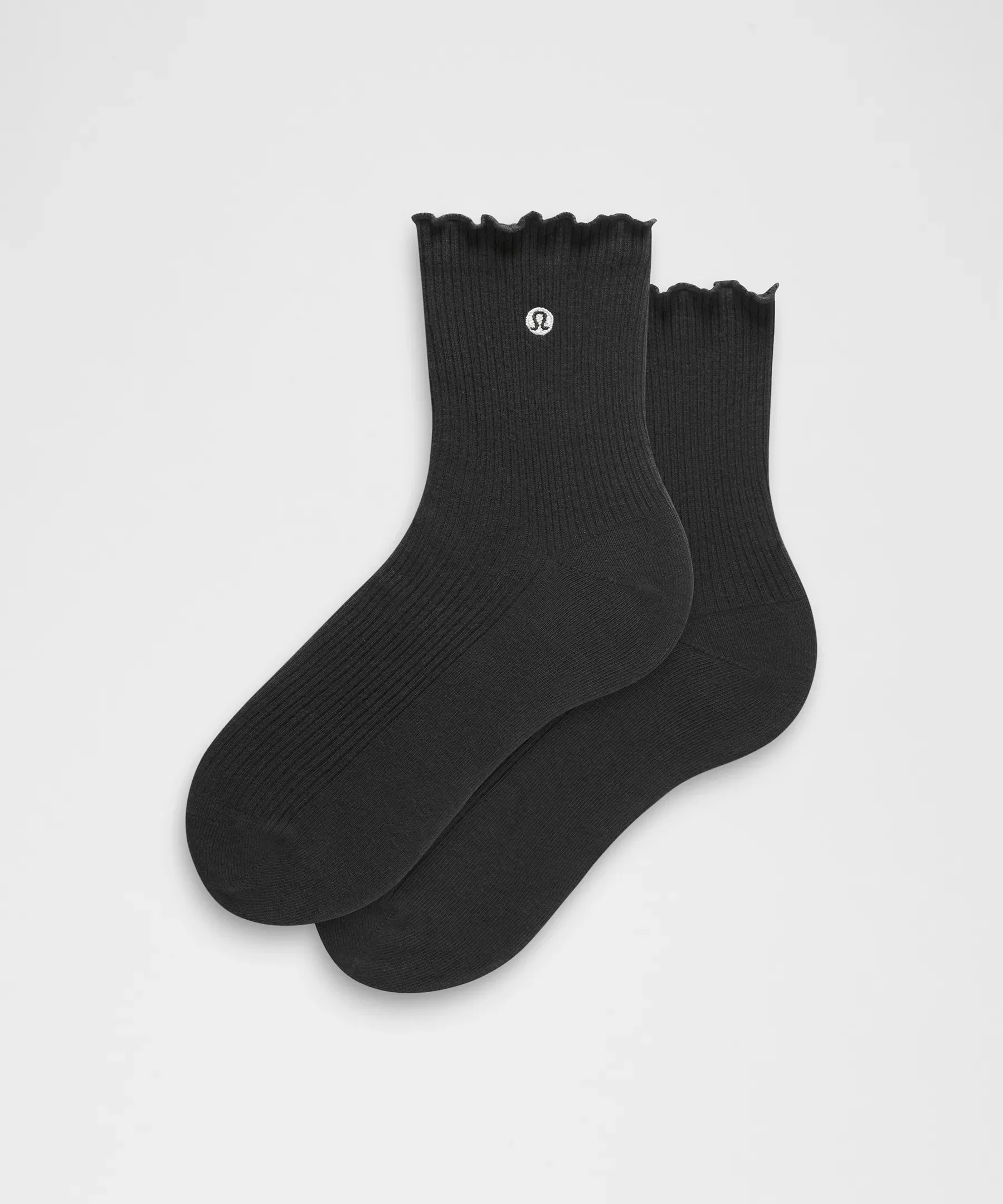 Unisex Lettuce Edge Quarter Socks - 1