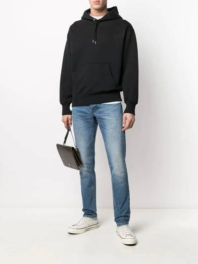 AMI Paris logo patch cotton hoodie outlook