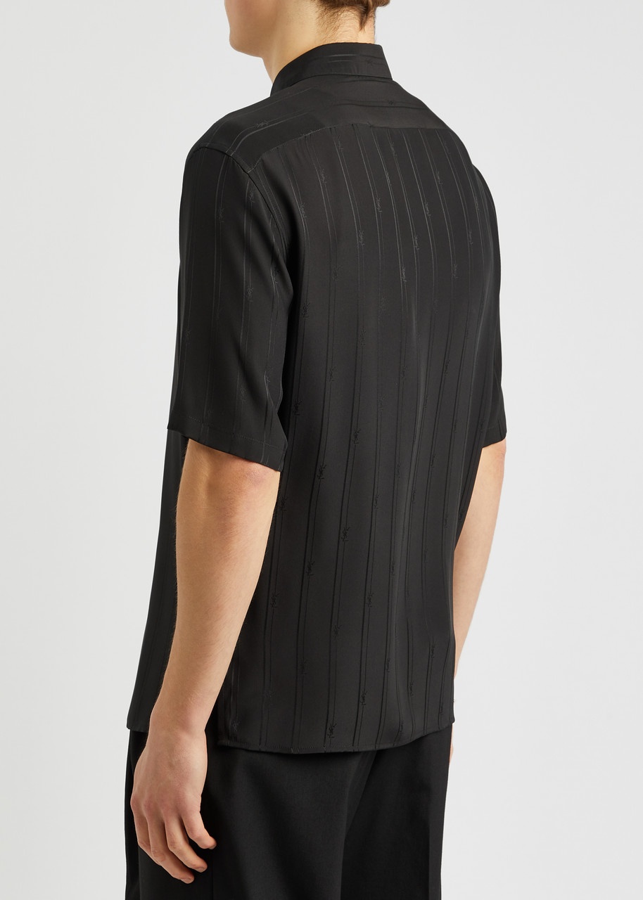 Cassandre logo-jacquard silk shirt - 3