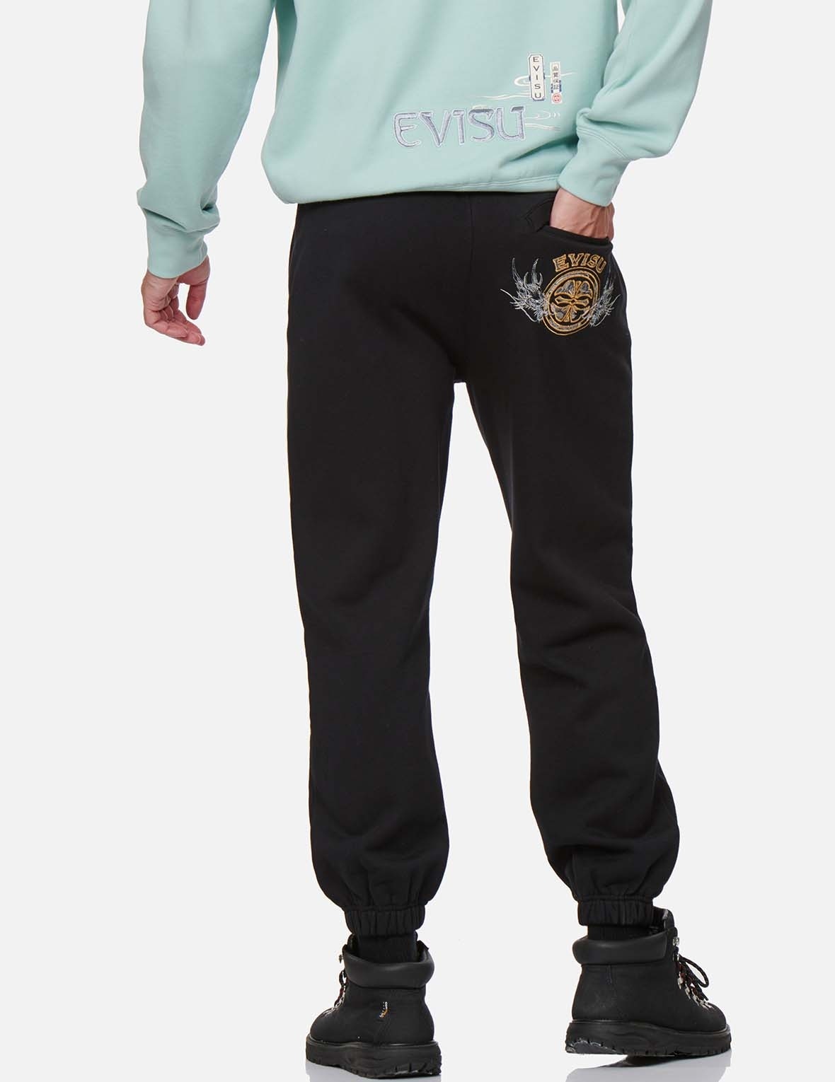 KAMON BROCADE APPLIQUÉ SWEATPANTS - 3