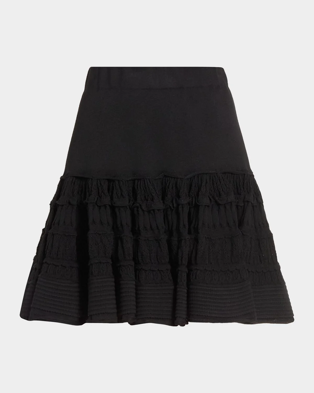 Crinoline Pointelle Ruffle Mini Skirt - 1