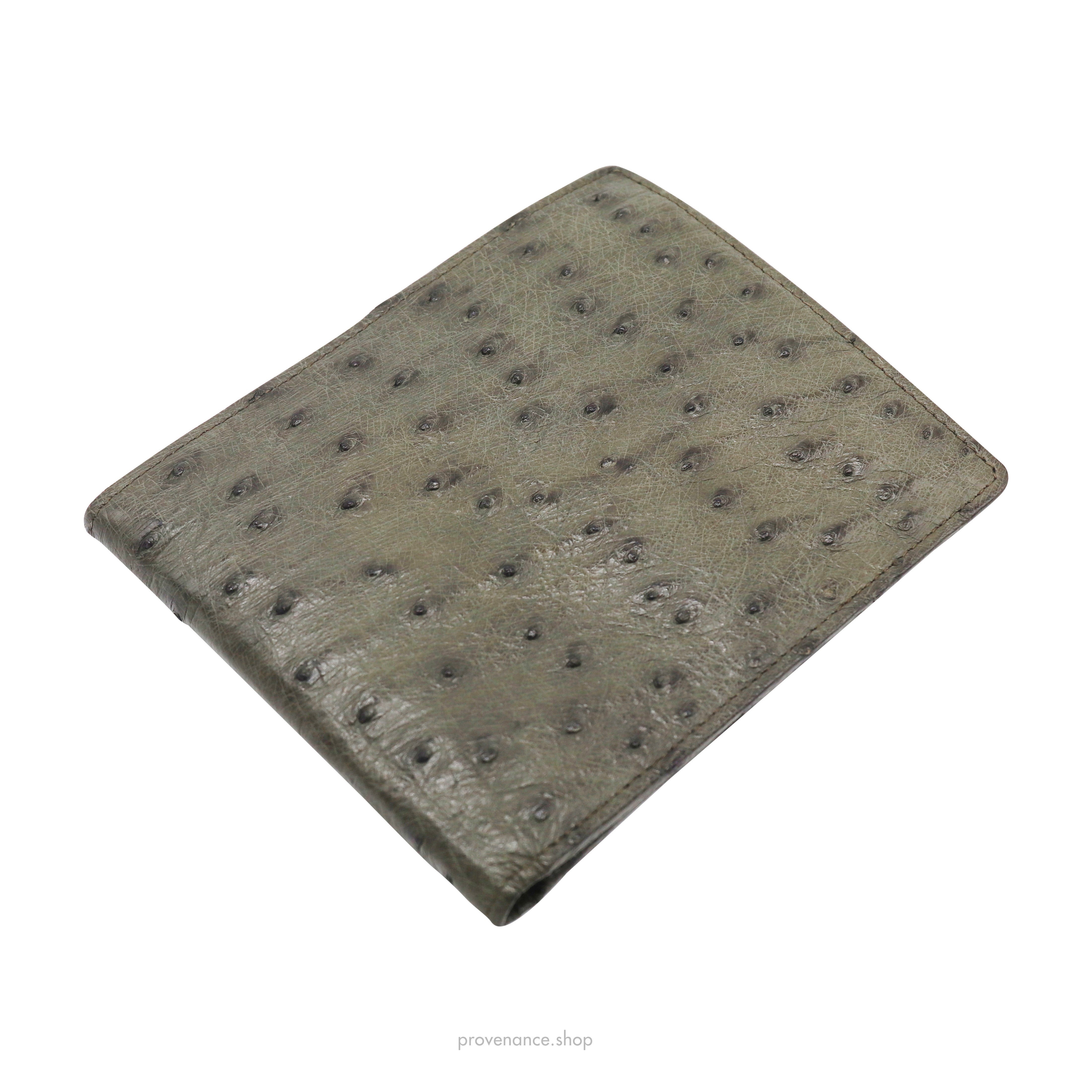 Gucci Ostrich Bifold Wallet - Olive - 3