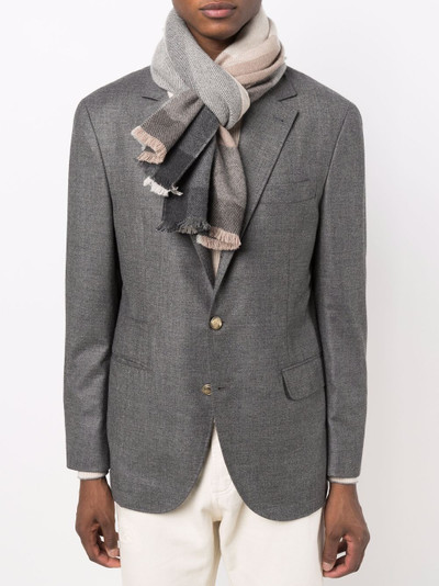 Brunello Cucinelli check print scarf outlook