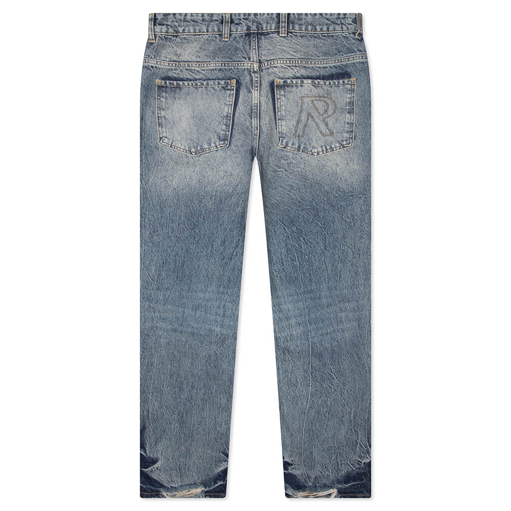 R3 DISTRESSED BAGGY DENIM - BLUE/CREAM - 2