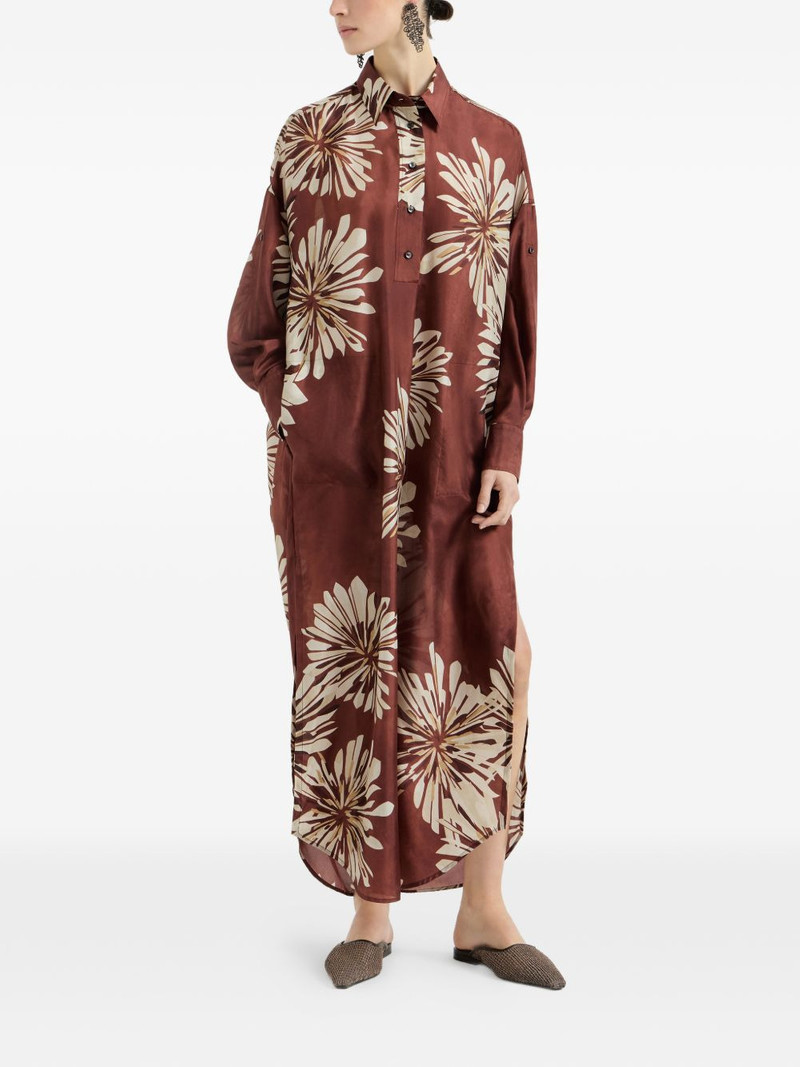 Brunello Cucinelli bloom-print monili-detail maxi dress outlook