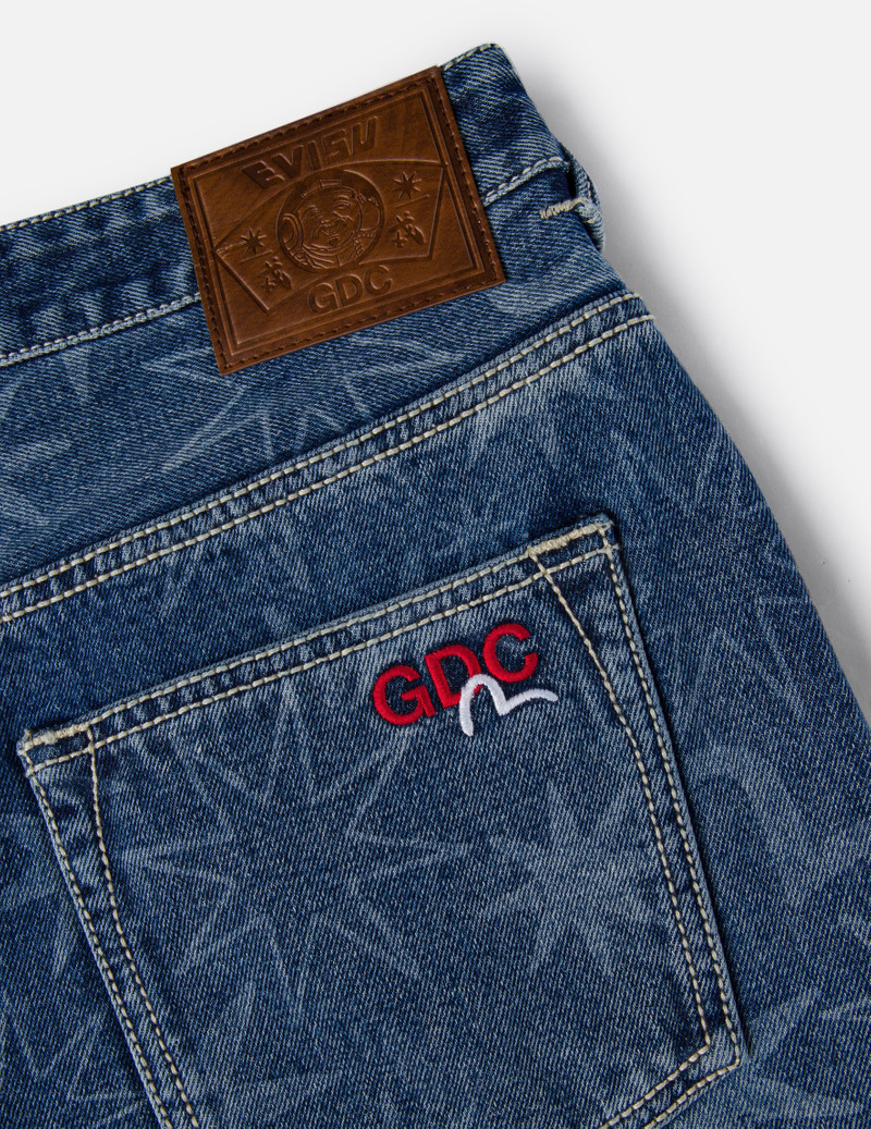 EVISU X GDC Allover Washed Print Relax Fit Jeans 7