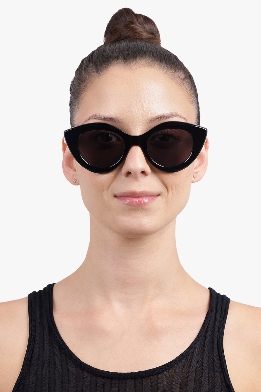 AA0091S ROUND CAT EYE SUNGLASSES | BLACK - 4