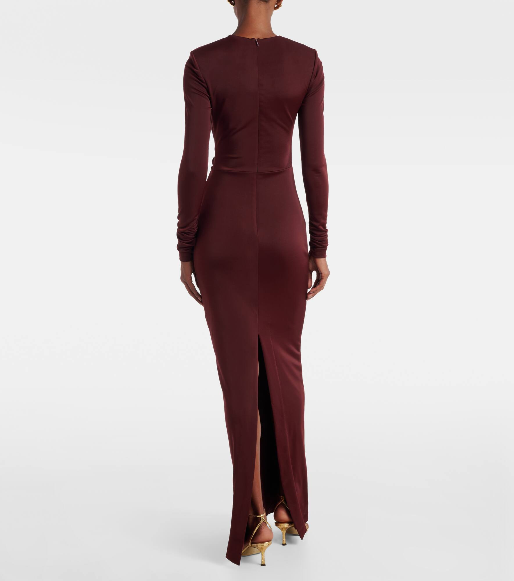 Mischa embellished gathered jersey gown - 3