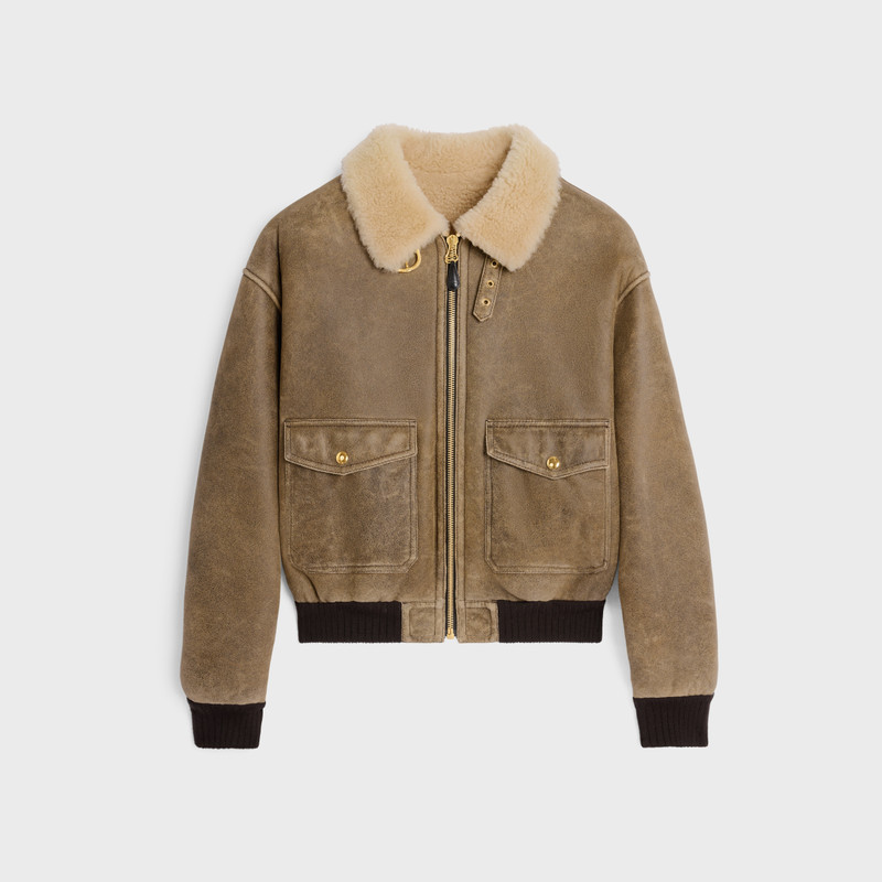 aviator blouson jacket in vintage shearling - 1