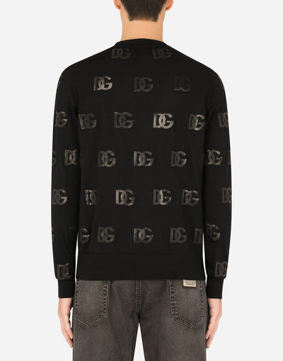 Dolce & Gabbana Round-neck wool jacquard sweater with DG detail outlook