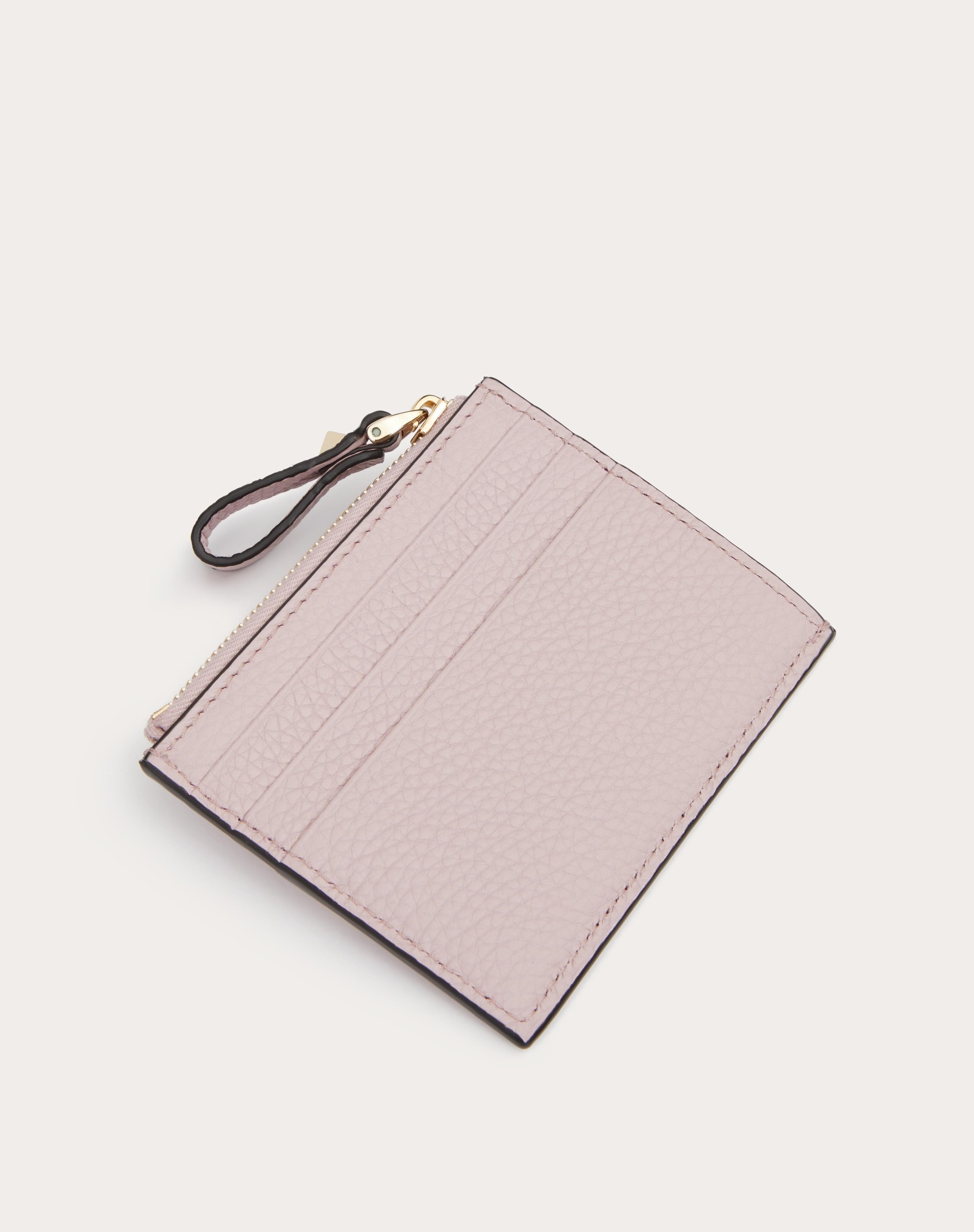 ROCKSTUD GRAINY CALFSKIN CARDHOLDER WITH ZIPPER - 3