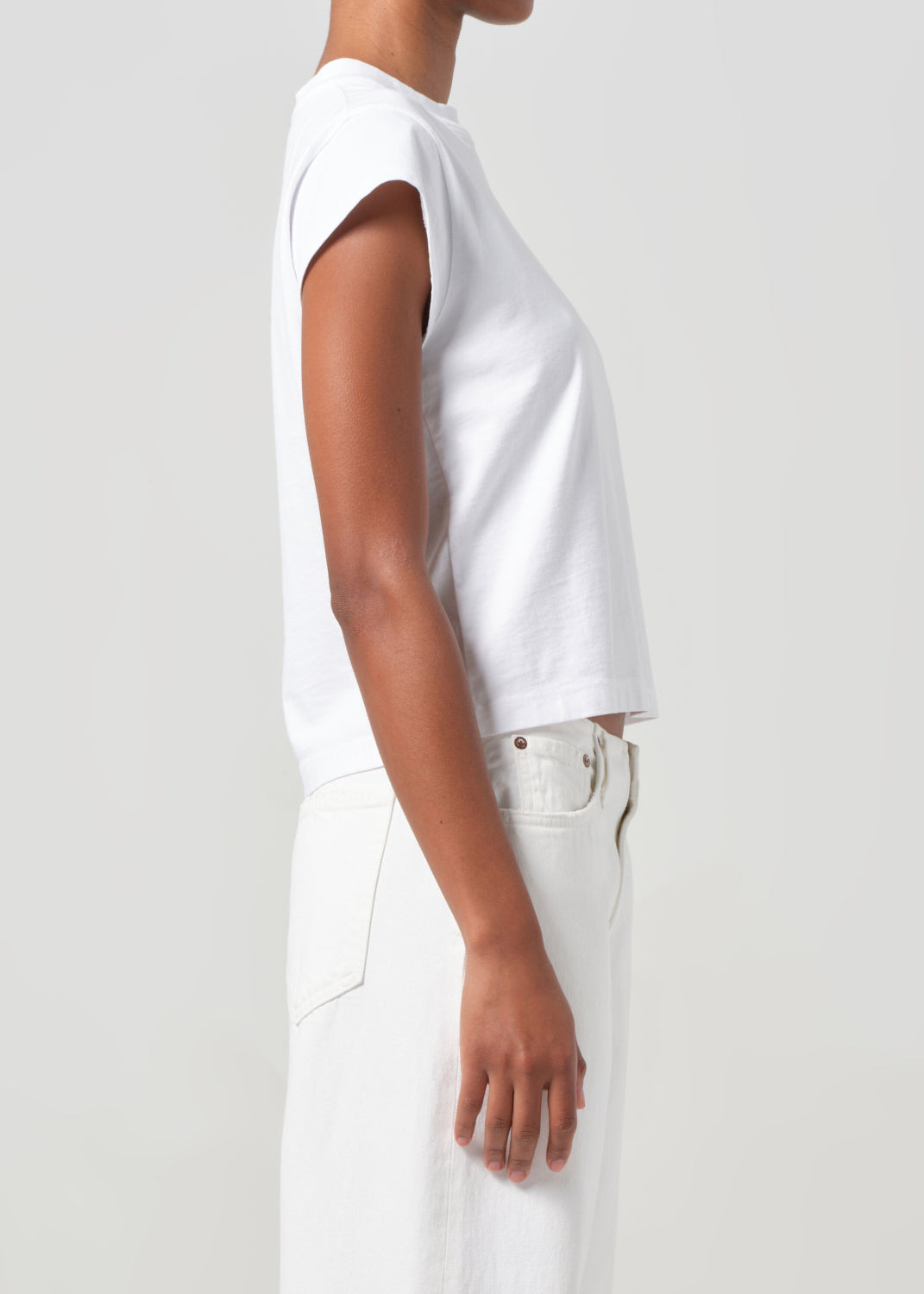 BRYCE CAP SLEEVE TEE IN WHITE - 4