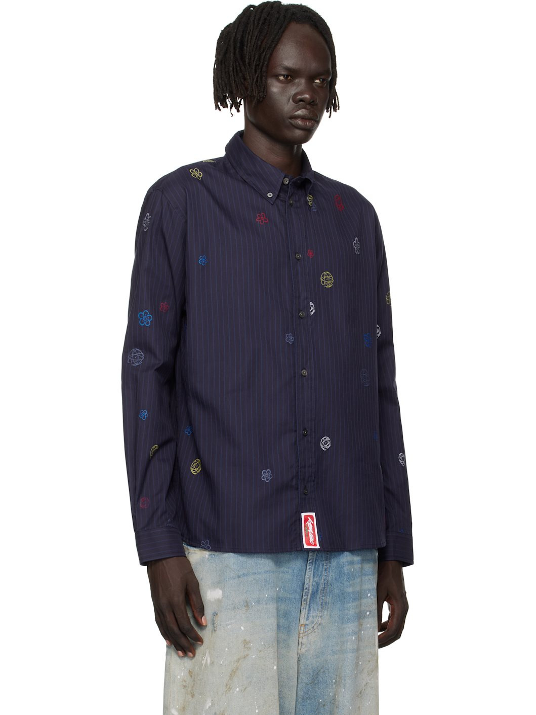 Navy Kenzo Paris Futura 2000 Edition Embroidered Shirt - 2