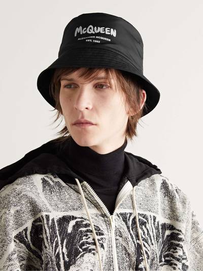 Alexander McQueen Logo-Appliquéd Shell Bucket Hat outlook