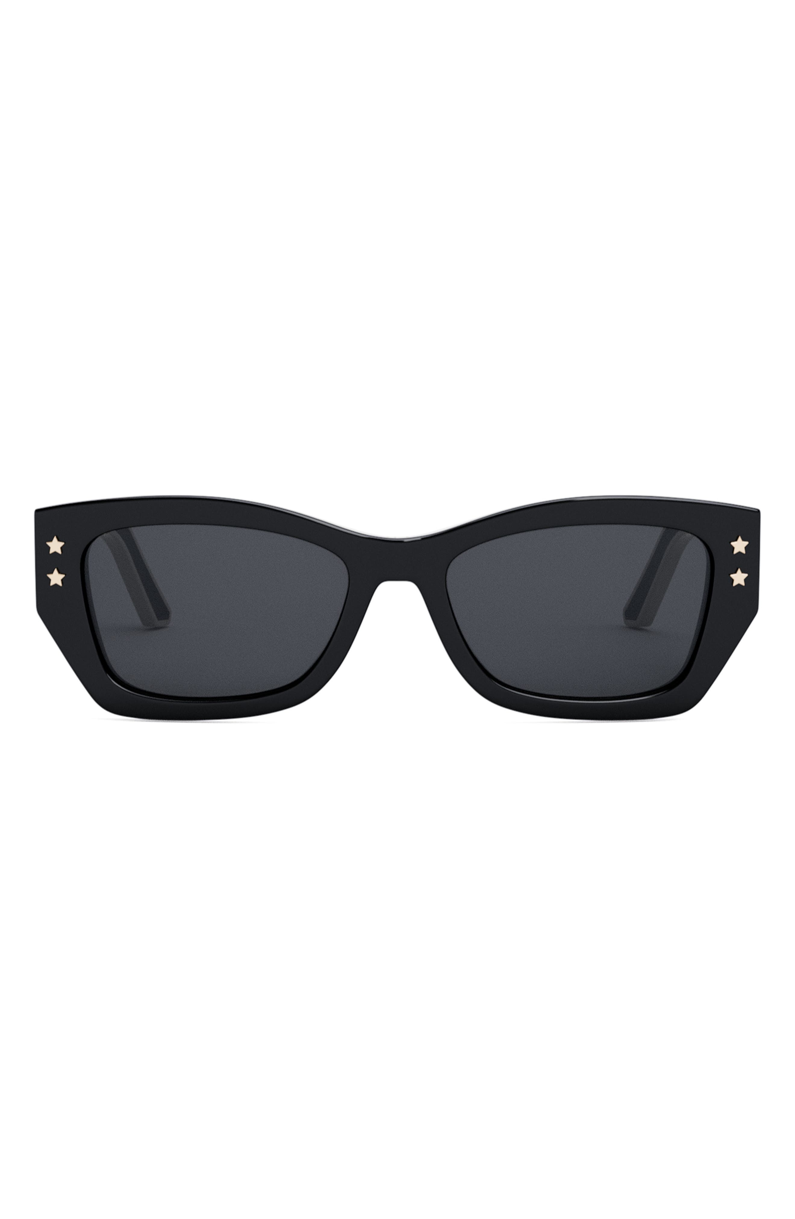'DiorPacific S2U 53mm Rectangular Sunglasses in Shiny Black /Smoke at Nordstrom - 1