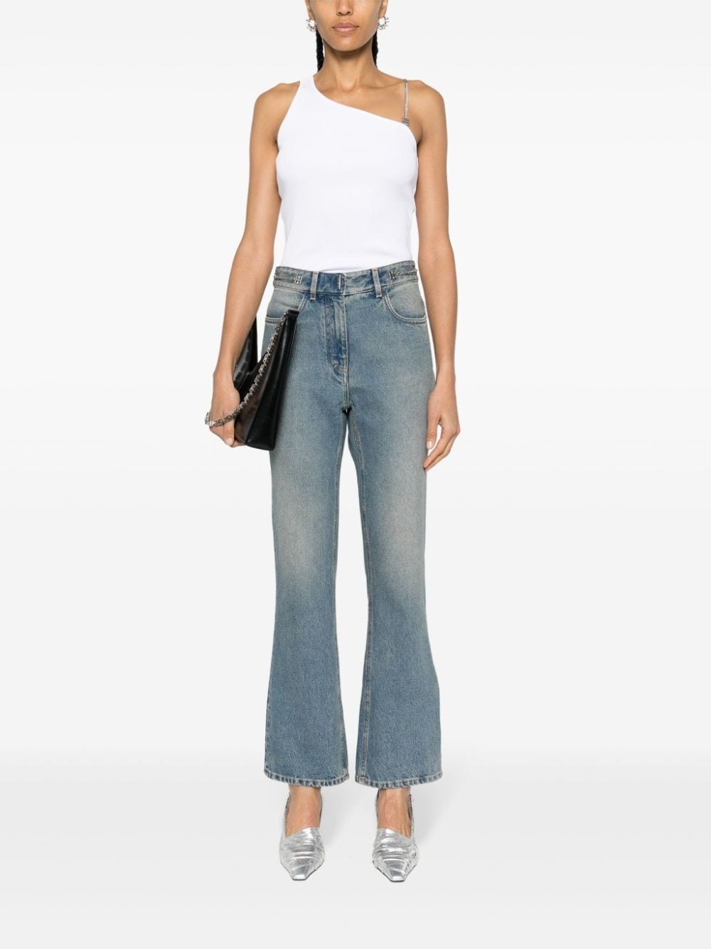 4G-motif straight-leg jeans - 2