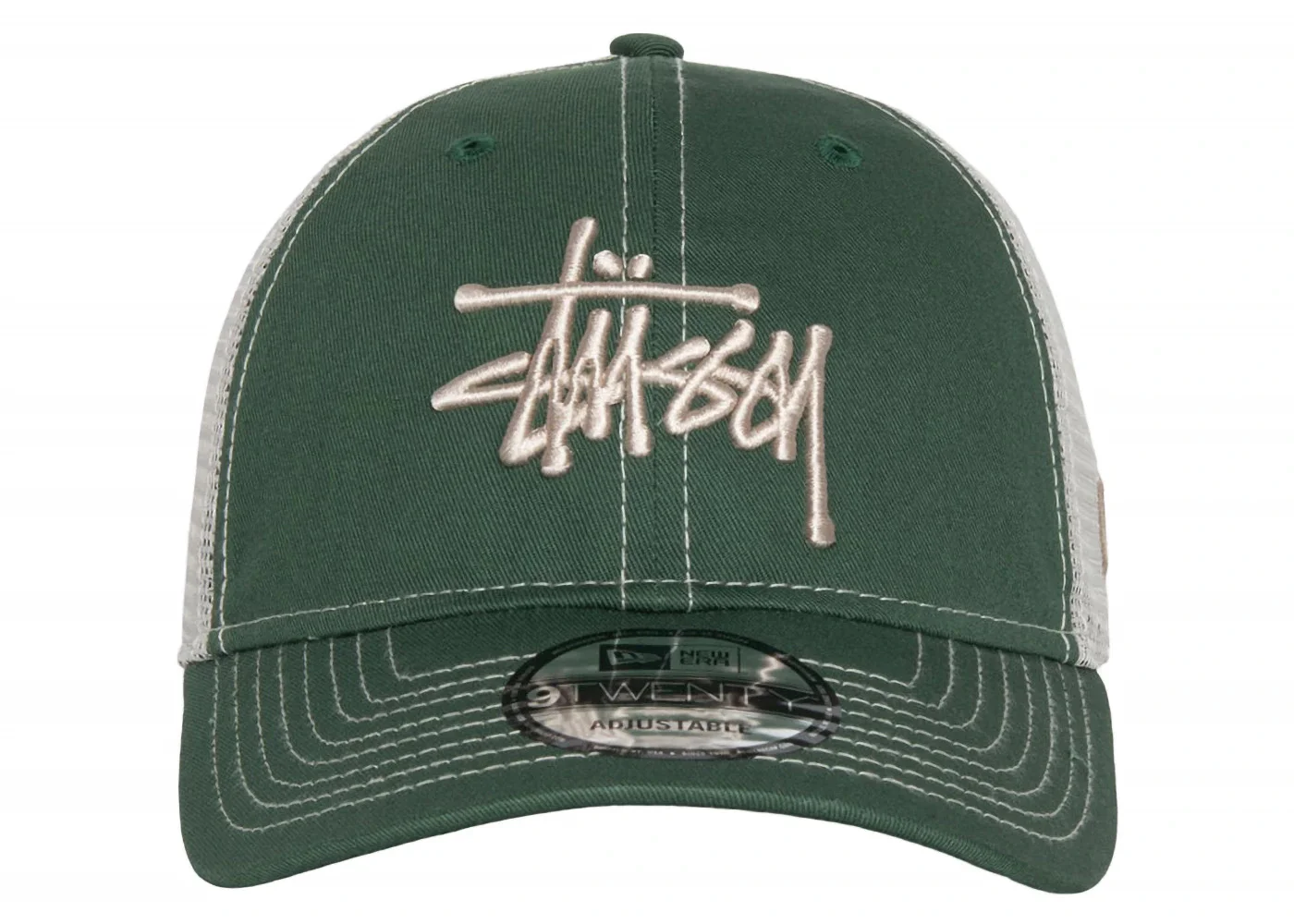 Stussy New Era 9Twenty Basic Trucker Green - 1