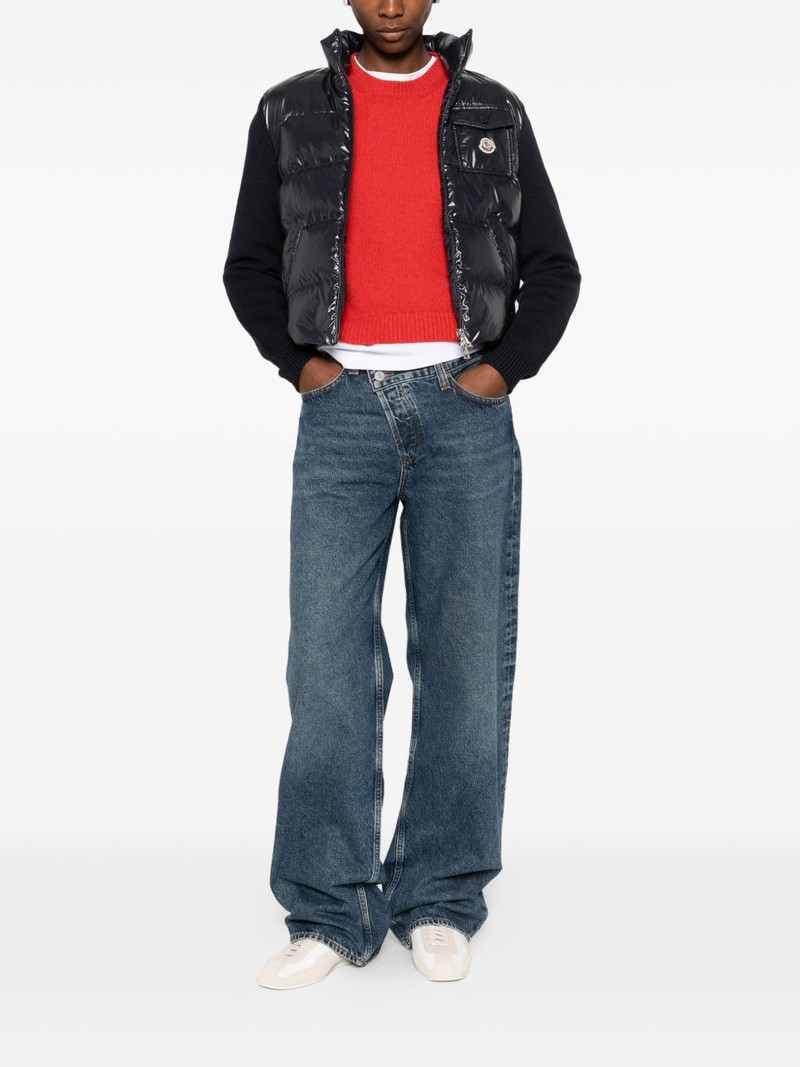 Moncler padded knitted-panels jacket outlook