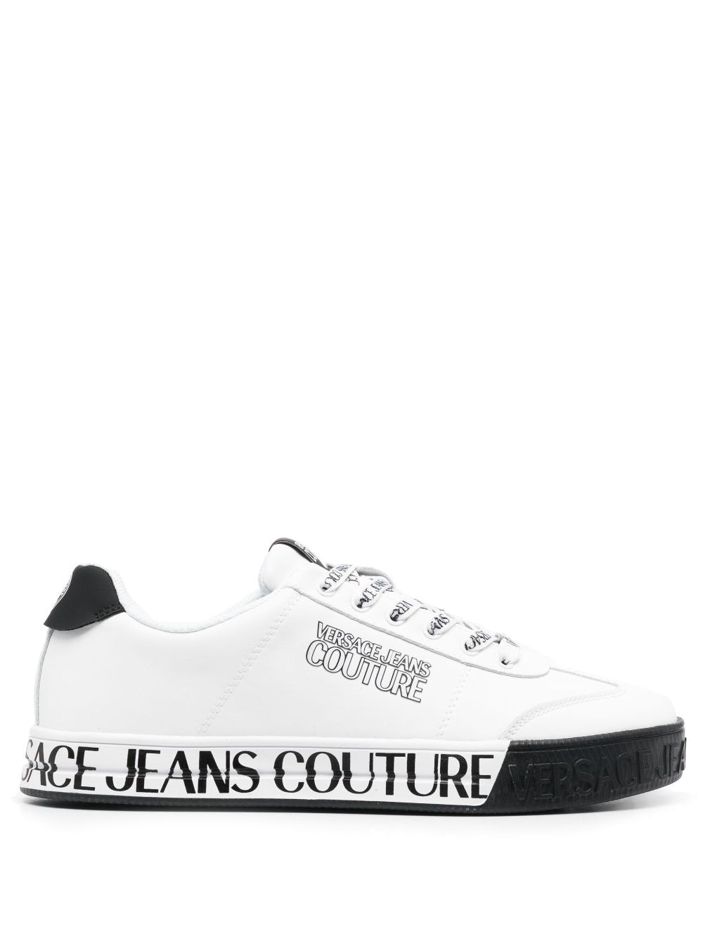 logo-print leather low-top sneakers - 1