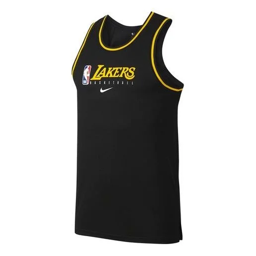 Nike NBA DRI-FIT Los Angeles Lakers Sports Basketball Jersey/Vest Black BQ9344-010 - 1