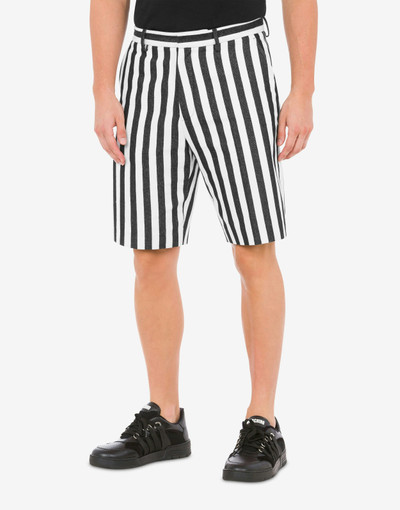 Moschino ARCHIVE STRIPES COTTON-BLEND BERMUDA SHORTS outlook